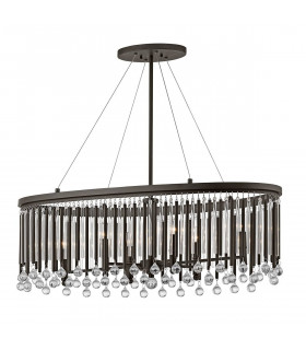 Piper Bar Kronleuchter, Espresso Farbe Metall, Glas, 6 Lichter