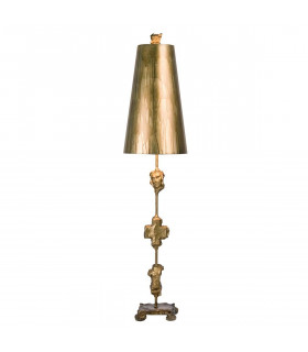 Fragment Stehlampe, Gold, mit Lampenschirm