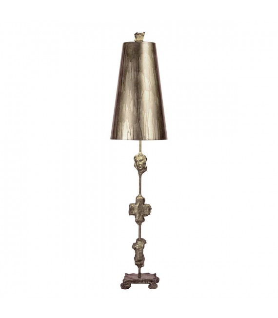 Fragment Lampe, Silber, mit Lampenschirm