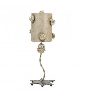 Fragment Lampe, Silber, mit Lampenschirm