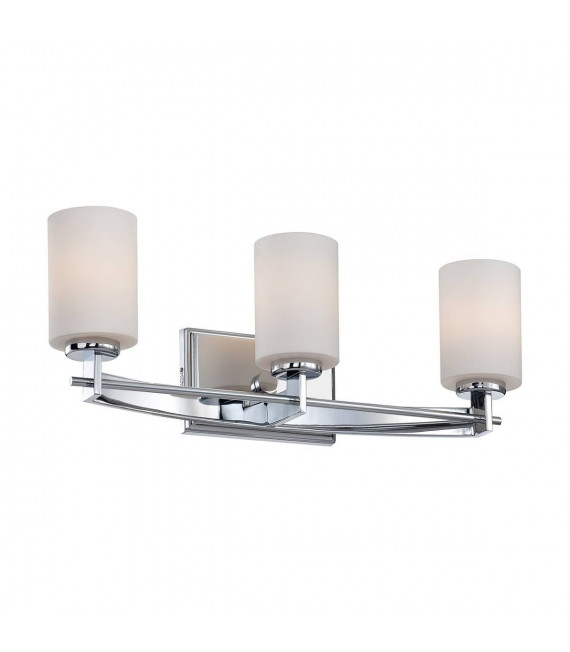 Applique Taylor, chrome poli, verre opale, 3 LED