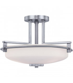 Taylor semi-flushmount, cromo lucido, vetro opalino, 3 LED