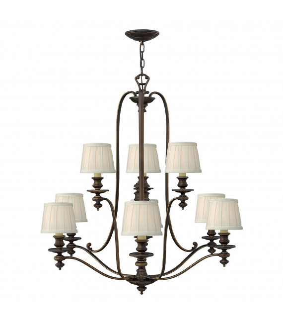 Lampada a sospensione Remi, 5 lampadine, con paralume