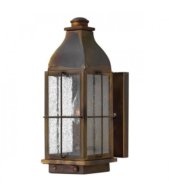 Lampada da parete bingham, ottone e vetro, media