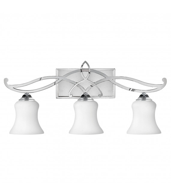 Applique Brooke, cromo lucido e vetro opale, 1 lampadina