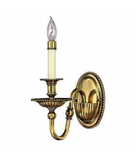 Bolla Wandleuchte, gebürstetes Nickel und Glas, 1 Glühbirne