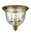 Plafonnier Cambridge, laiton et verre, 2 ampoules