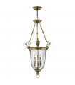 Plafonnier Cambridge, laiton et verre, 3 ampoules