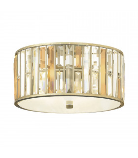 Aplique de pared Gemma, plata y cristal, 31 cm.