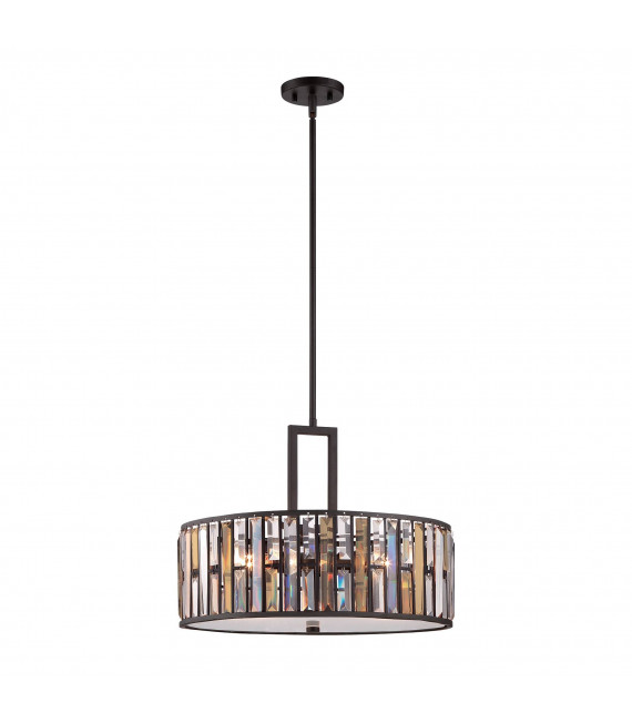 Gemma Pendelleuchte mit Diffusor, Silber und Kristall, 3 Glühbirnen
