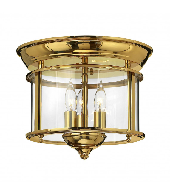 Lampada da soffitto Gentry, bronzo invecchiato e vetro
