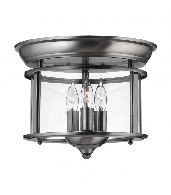Lampada da soffitto Gentry, ottone lucido e vetro