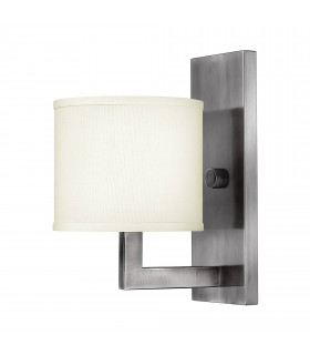 Lampada a sospensione Hampton, nichel antico e acrilico, paralume bianco sporco, 3 lampadine