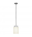 Suspension Hampton, nickel antiqe et acrylique, abat-jour blanc cassé, 4 ampoules