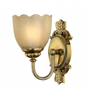 Applique Françoise, laiton bruni et verre, 1 ampoule