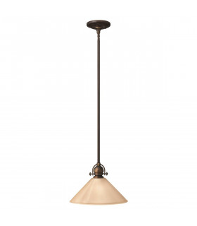 Lampada a sospensione Mayflower, bronzo invecchiato e vetro, 1 lampadina