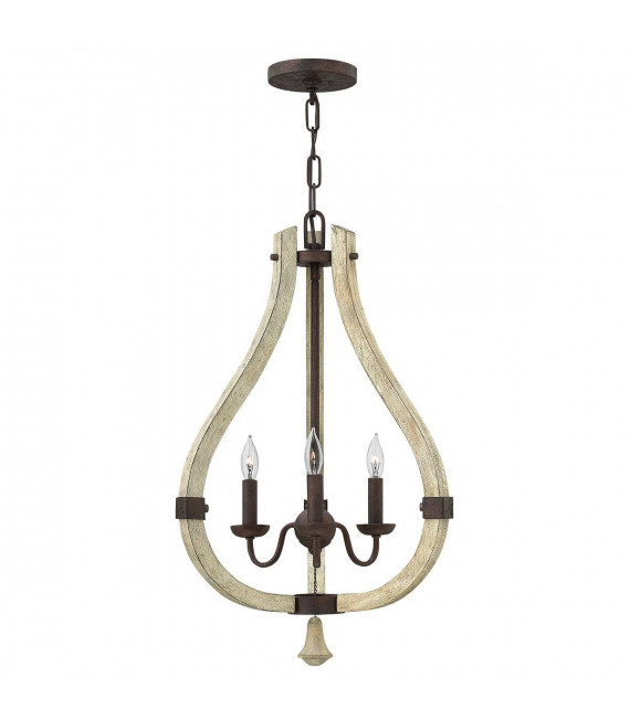 Lampada da parete Middlefield, ferro e legno, 2 lampadine