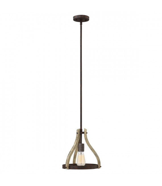 Suspension Middlefield, fer et bois, 3 ampoules