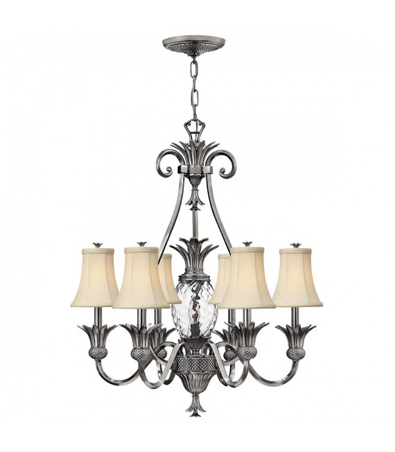 Lampada a sospensione Plantation, nichel antico, 4 lampadine