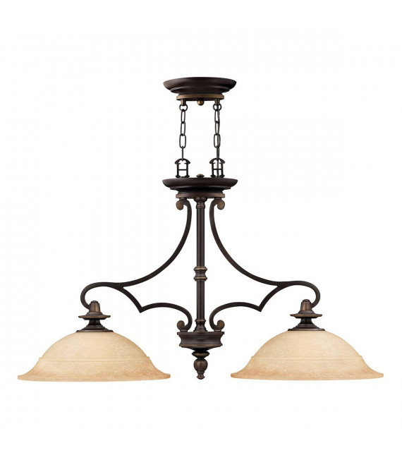 Colgante Plymouth, bronce envejecido, 4 bombillas