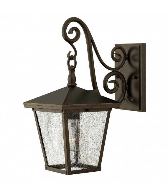 Gitterwandleuchte, Bronze und Glas, mittel
