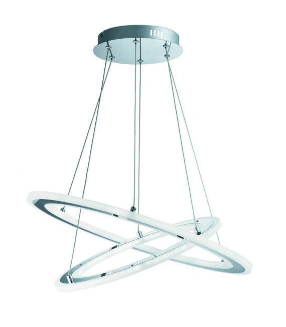 Plafoniera 2 LED Solexa in cromo e acrilico