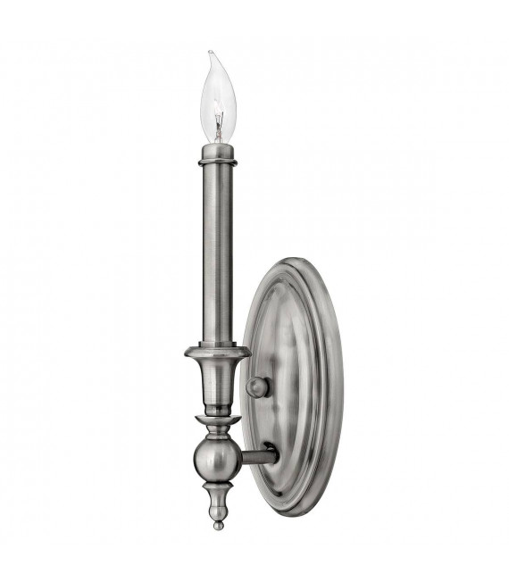 Lampada da parete Sussex, nichel spazzolato, 1 lampadina
