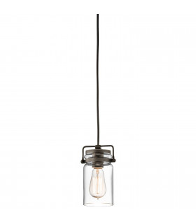 Brinley Wandleuchte, antike Bronze und Glas, 1 Glühbirne