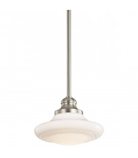 Lampada a sospensione Keller, nichel spazzolato, media