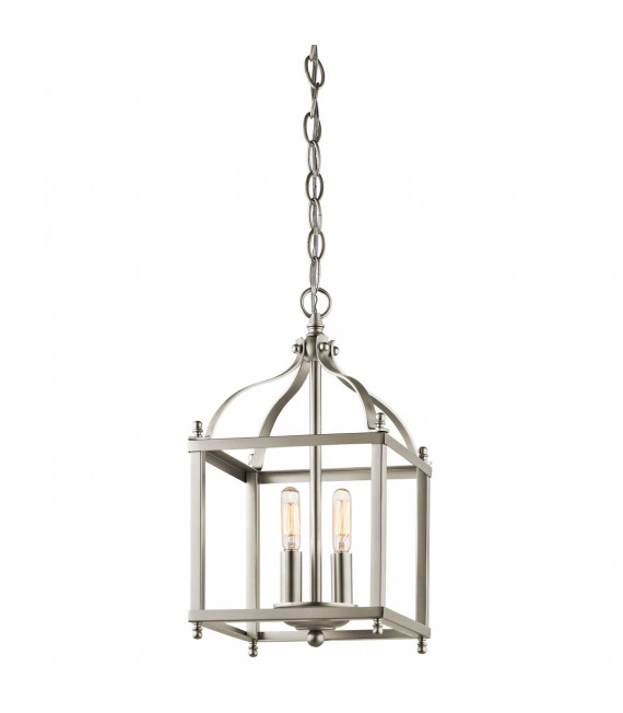 Lampada a sospensione Larkin, nichel spazzolato, 3 lampadine