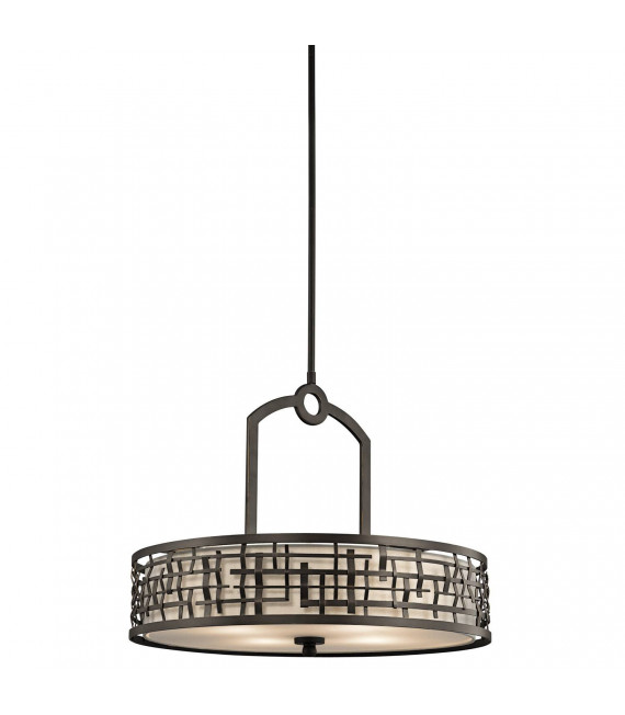 Lampada a sospensione con telaio, bronzo antico, ovale