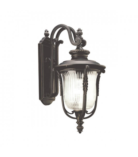 Lampada da parete Halleron, bronzo e vetro, 3 lampadine