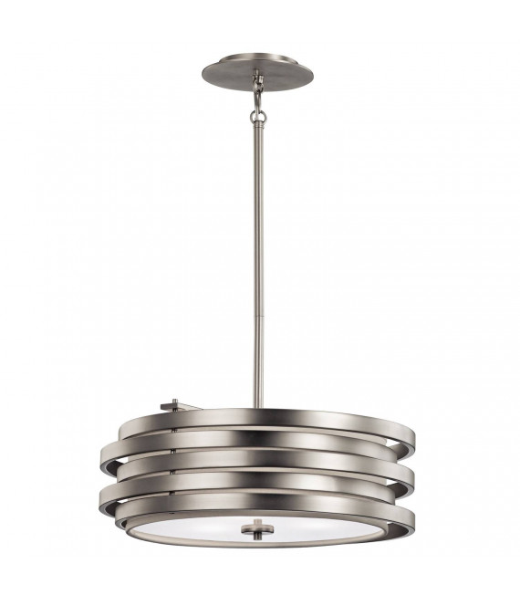 Lampada a sospensione Roswell, nichel spazzolato, 1 lampadina