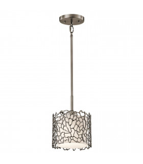 Lámpara colgante Silver Coral, peltre, ovalada