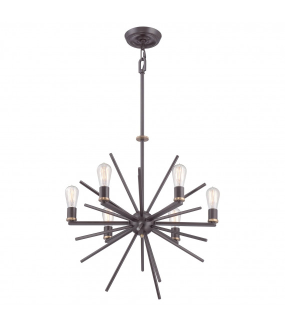 Lampada a sospensione Laila, bronzo antico, 4 lampadine