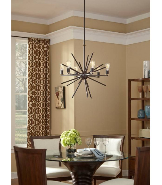 Lampada a sospensione Laila, bronzo antico, 4 lampadine