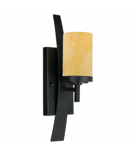 Lampada Kyle, ferro battuto e onice, 2 lampadine