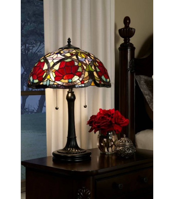 Lampada a sospensione Belle Fleur, bronzo vintage, 4 lampadine