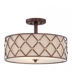 Brown Lattice Pendelleuchte, Kupfer, 4 Glühbirnen
