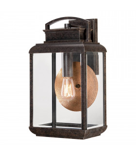 Byron Wandleuchte, Bronze und Glas, mittel