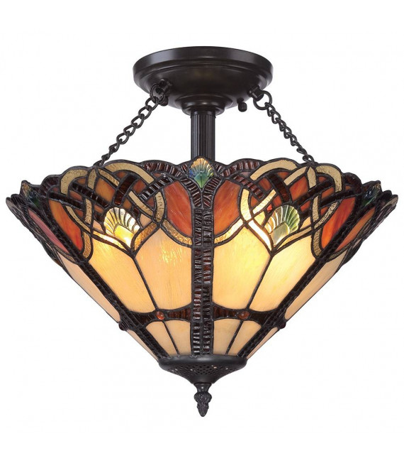 plafonnier ventilateur vintage 2 ampoules e27 max 60w brun patiné