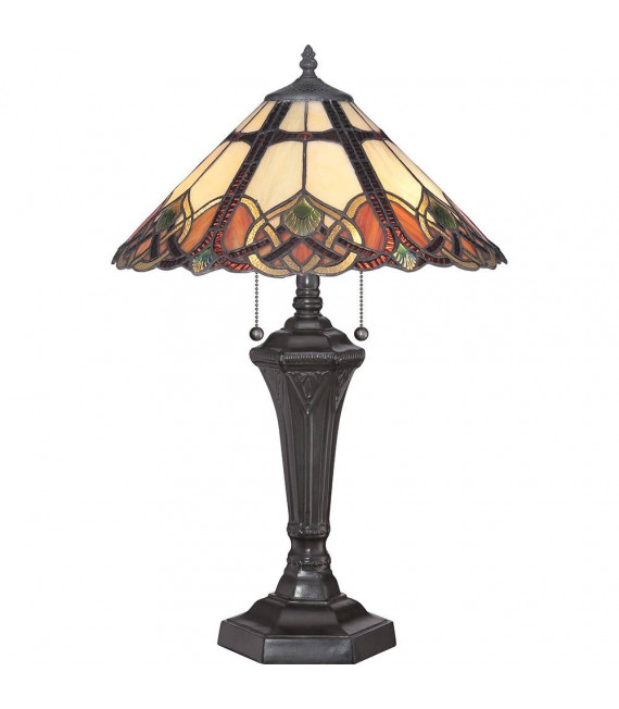 Cambridge Deckenleuchte, Vintage Bronze und Tiffany Glas
