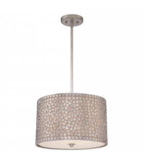 Lampada a sospensione coriandoli, argento antico, 4 lampadine
