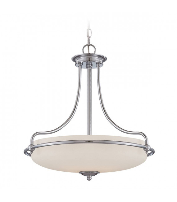 Griffin Pendelleuchte, antikes Nickel und Glas