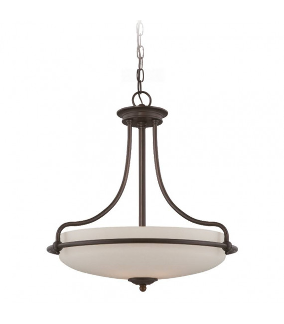 Griffin Pendelleuchte, poliertes Chrom und Glas