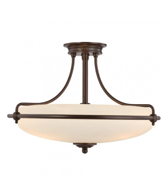 Plafoniera Griffin, cromo lucido e vetro, 4 lampadine