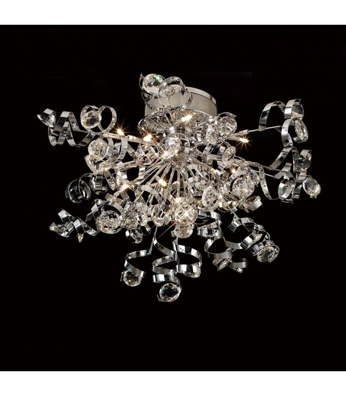 Kurlz Plafón 15 bombillas cromo pulido / cristal