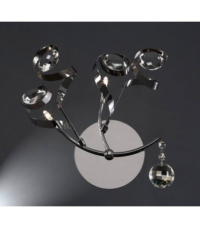 Kurlz Aplique 2 bombillas cromo pulido / cristal