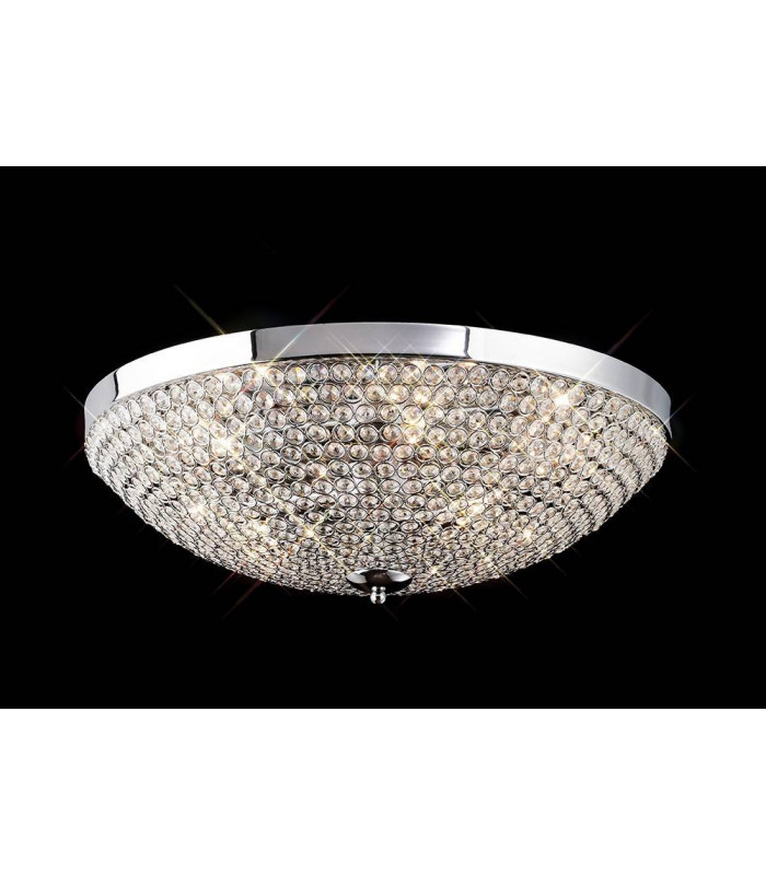Lámpara de techo Ava 6 Bulbos cromo pulido / cristal.