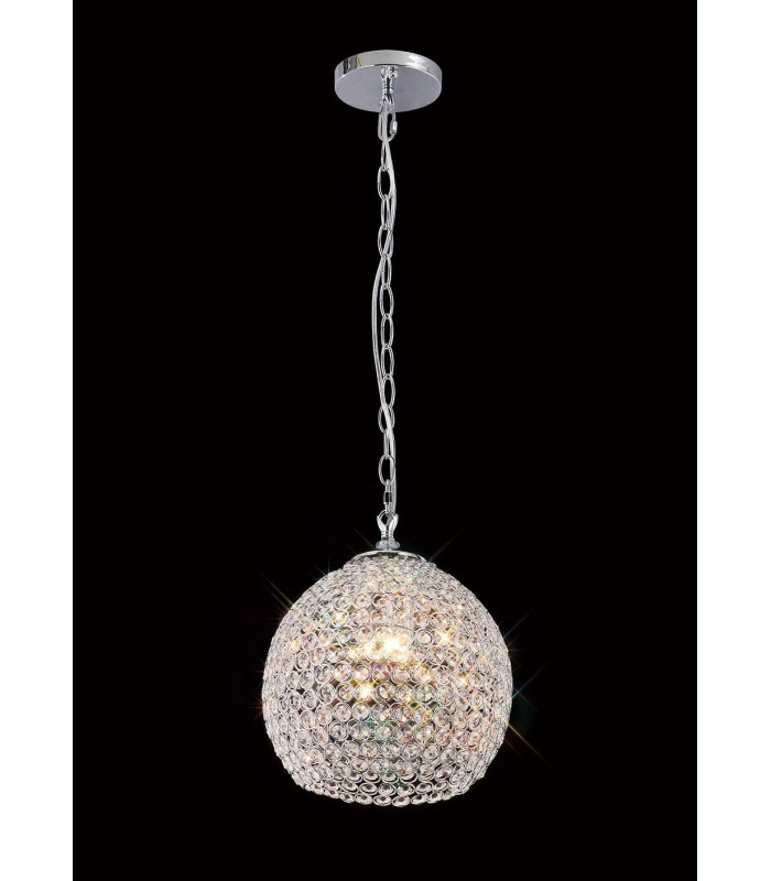 Ava lámpara colgante 4 bombillas cromo pulido / cristal